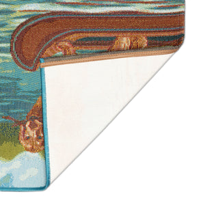 Liora Manne Esencia Lake Dog Indoor Outdoor Mat Green