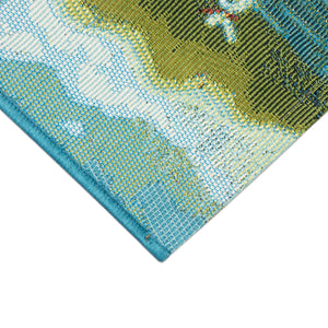 Liora Manne Esencia Lake Dog Indoor Outdoor Mat Green