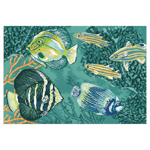 Liora Manne Marina Fish Indoor Outdoor Area Rug Aqua