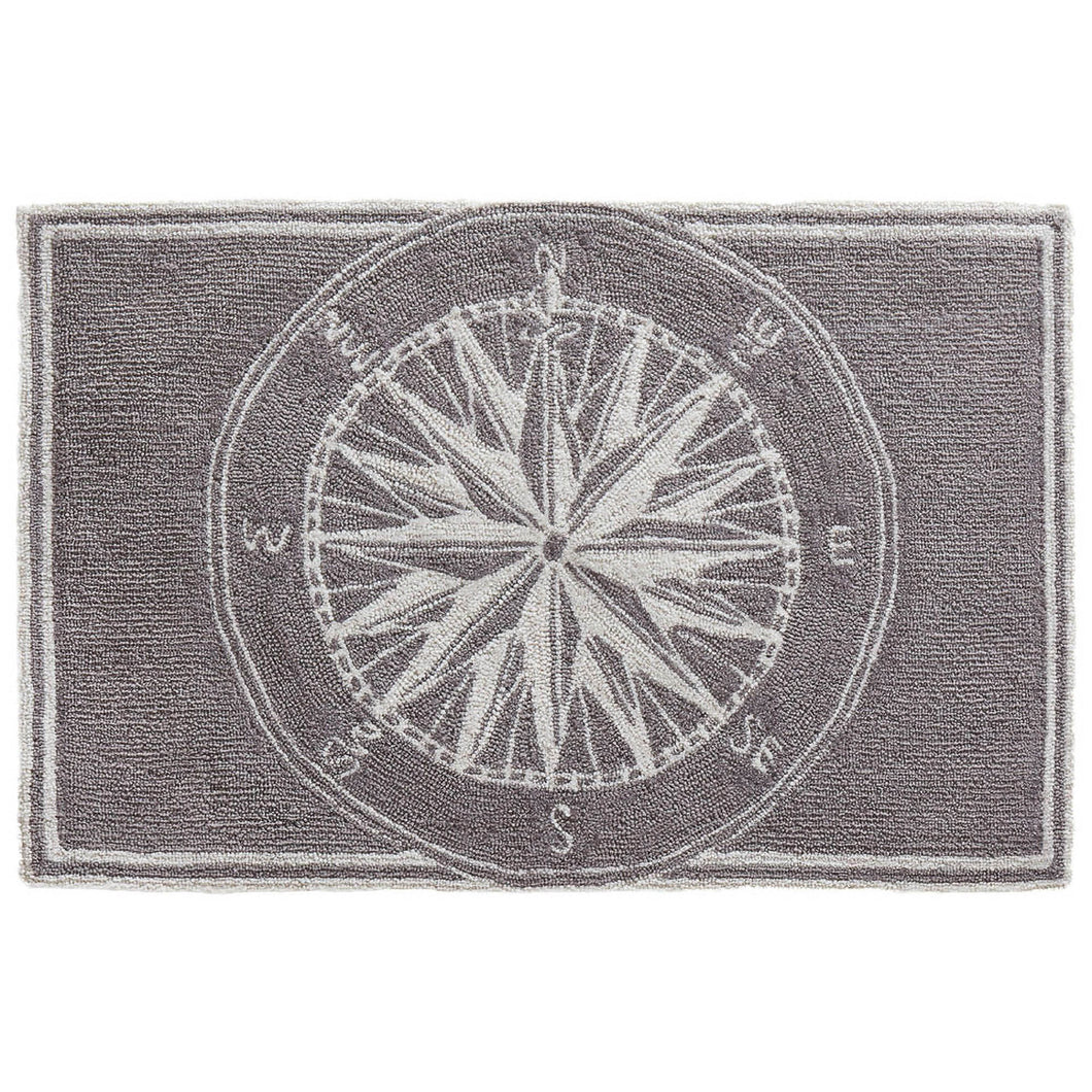 Liora Manne Frontporch Compass Indoor Outdoor Area Rug Grey