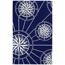 Load image into Gallery viewer, Liora Manne Frontporch Compass Indoor Outdoor Area Rug Navy