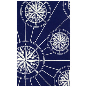 Liora Manne Frontporch Compass Indoor Outdoor Area Rug Navy