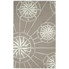 Load image into Gallery viewer, Liora Manne Frontporch Compass Indoor Outdoor Area Rug Grey