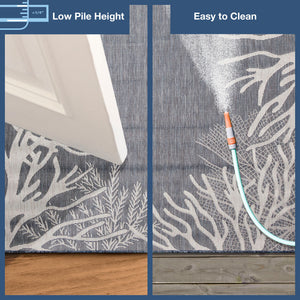 Liora Manne Carmel Reef Border Indoor Outdoor Area Rug Navy