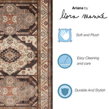 Load image into Gallery viewer, Liora Manne Ariana Floral Medallion Indoor Area Rug Earth