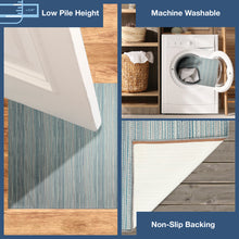 Load image into Gallery viewer, Liora Manne Miranda Tweed Stripe Indoor Outdoor Area Rug Aqua