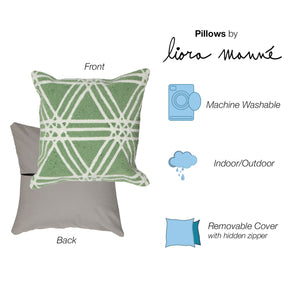 Liora Manne Frontporch Hex Indoor Outdoor Pillow Green