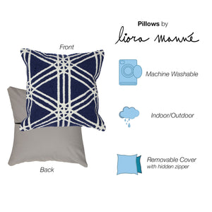 Liora Manne Frontporch Hex Indoor Outdoor Pillow Navy