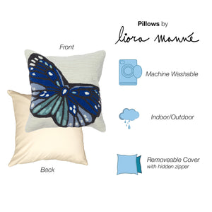 Liora Manne Frontporch Butterfly Indoor Outdoor Pillow Blue