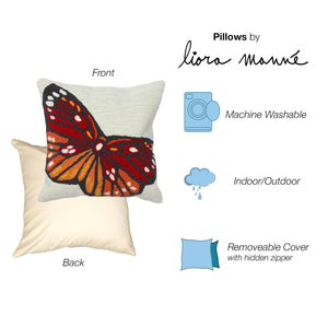 Liora Manne Frontporch Butterfly Indoor Outdoor Pillow Orange