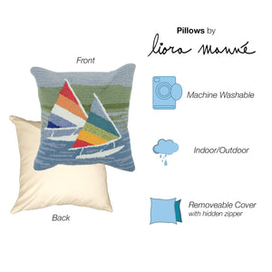 Liora Manne Frontporch Sailing Indoor Outdoor Pillow Lake