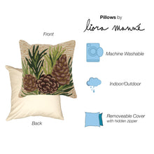 Load image into Gallery viewer, Liora Manne Frontporch Pinecones Indoor Outdoor Pillow Natural