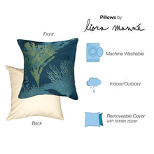 Load image into Gallery viewer, Liora Manne Marina Coral Garden Indoor Outdoor Decorative Pillow Lapis