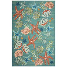 Load image into Gallery viewer, Liora Manne Marina Starfish Song Indoor Outdoor Area Rug Aqua