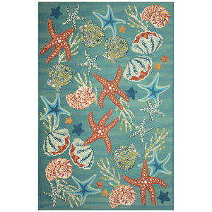 Liora Manne Marina Starfish Song Indoor Outdoor Area Rug Aqua