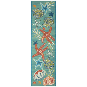 Liora Manne Marina Starfish Song Indoor Outdoor Area Rug Aqua