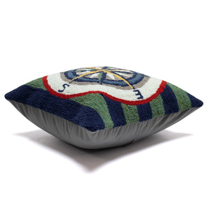 Liora Manne Frontporch Striped Compass Indoor Outdoor Pillow Multi