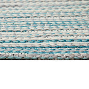 Liora Manne Miranda Tweed Stripe Indoor Outdoor Area Rug Aqua