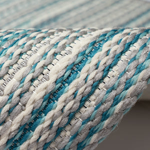 Liora Manne Miranda Tweed Stripe Indoor Outdoor Area Rug Aqua