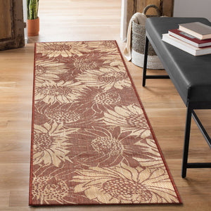 Liora Manne Carmel Sunflower Field Indoor Outdoor Area Rug Chili