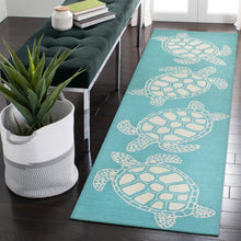 Load image into Gallery viewer, Liora Manne Capri Turtle Indoor Outdoor Area Rug Aqua