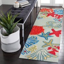 Load image into Gallery viewer, Liora Manne Ravella Ocean Scene Indoor Outdoor Area Rug Aqua