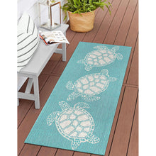 Load image into Gallery viewer, Liora Manne Capri Turtle Indoor Outdoor Area Rug Aqua