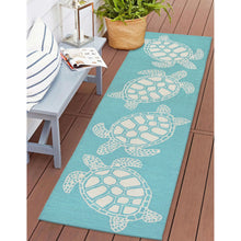 Load image into Gallery viewer, Liora Manne Capri Turtle Indoor Outdoor Area Rug Aqua