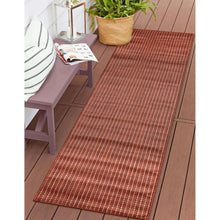 Load image into Gallery viewer, Liora Manne Carmel Texture Stripe Indoor Outdoor Area Rug Chili