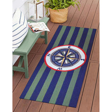 Load image into Gallery viewer, Liora Manne Frontporch Striped Compass Indoor Outdoor Rug Multi