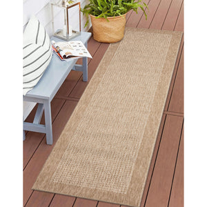 Liora Manne Sahara Texture Border Indoor Outdoor Area Rug Ivory