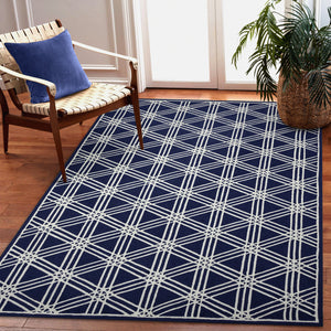 Liora Manne Capri Hex Indoor Outdoor Rug Navy