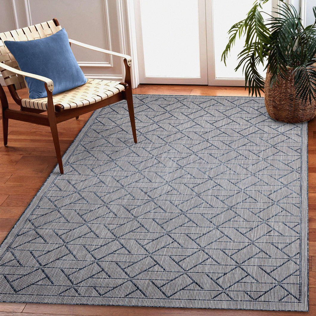 Liora Manne Carmel Pyramid Indoor Outdoor Area Rug Navy