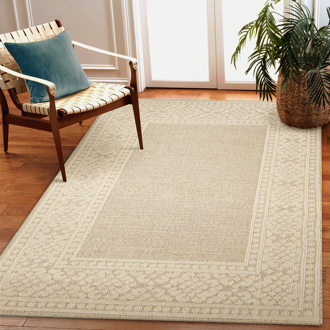 Liora Manne Dunes Border Indoor Outdoor Area Rug Sand