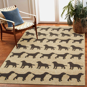 Liora Manne Frontporch Doggies Indoor Outdoor Area Rug Black