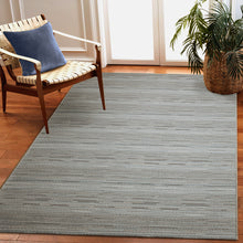 Load image into Gallery viewer, Liora Manne Miranda Tweed Stripe Indoor Outdoor Area Rug Denim
