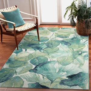 Liora Manne Marina Lotus Indoor Outdoor Area Rug Green