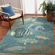 Load image into Gallery viewer, Liora Manne Marina Fish Indoor Outdoor Area Rug Aqua