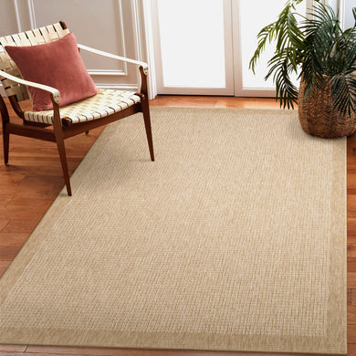 Liora Manne Sahara Texture Border Indoor Outdoor Area Rug Ivory