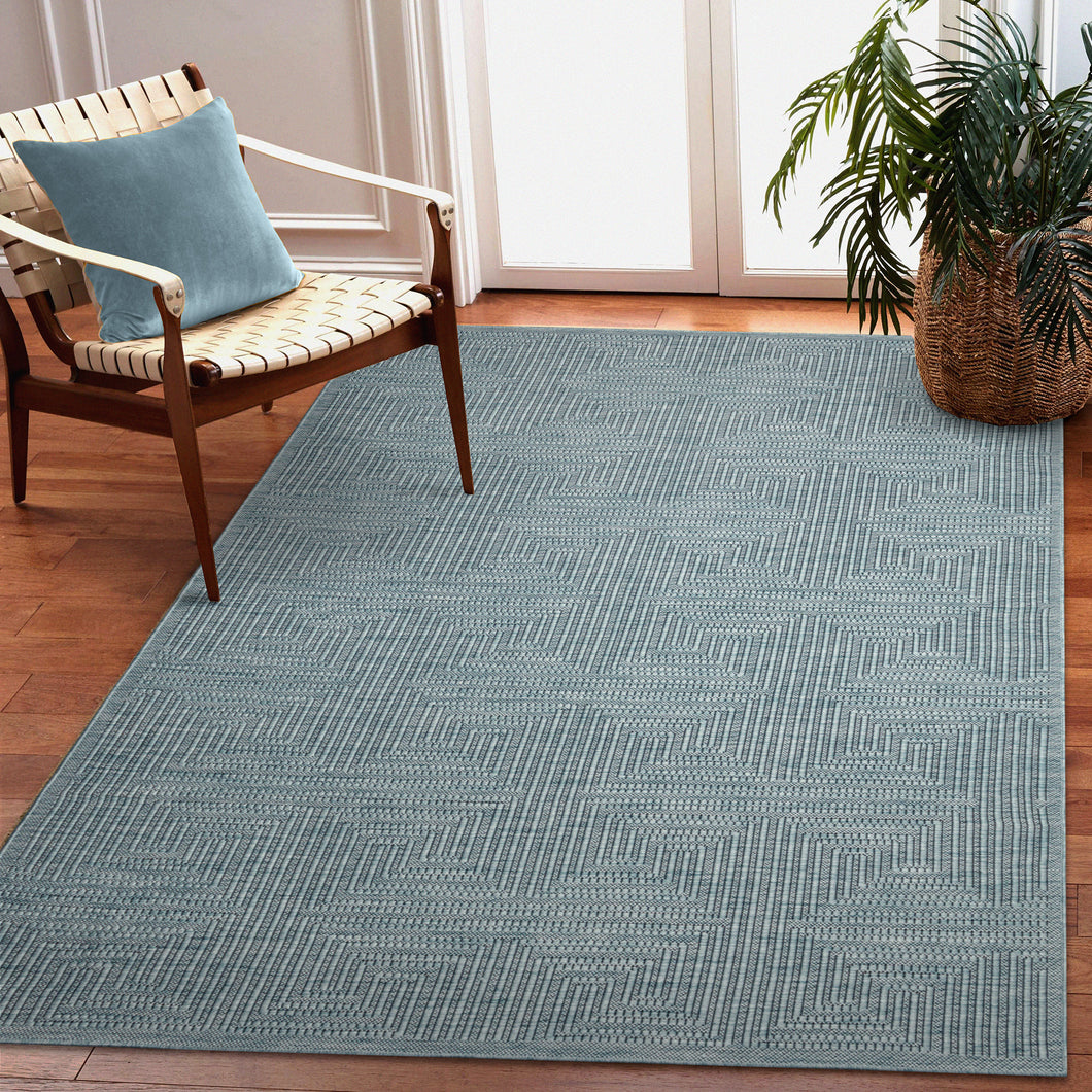 Liora Manne Soleil Maize Indoor Outdoor Rug Aqua