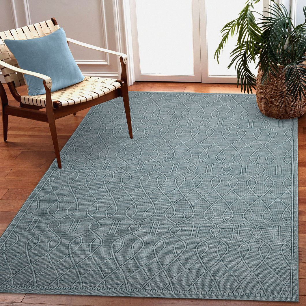 Liora Manne Soleil Wrought Iron Indoor Outdoor Rug Aqua