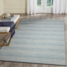 Load image into Gallery viewer, Liora Manne Miranda Tweed Stripe Indoor Outdoor Area Rug Aqua