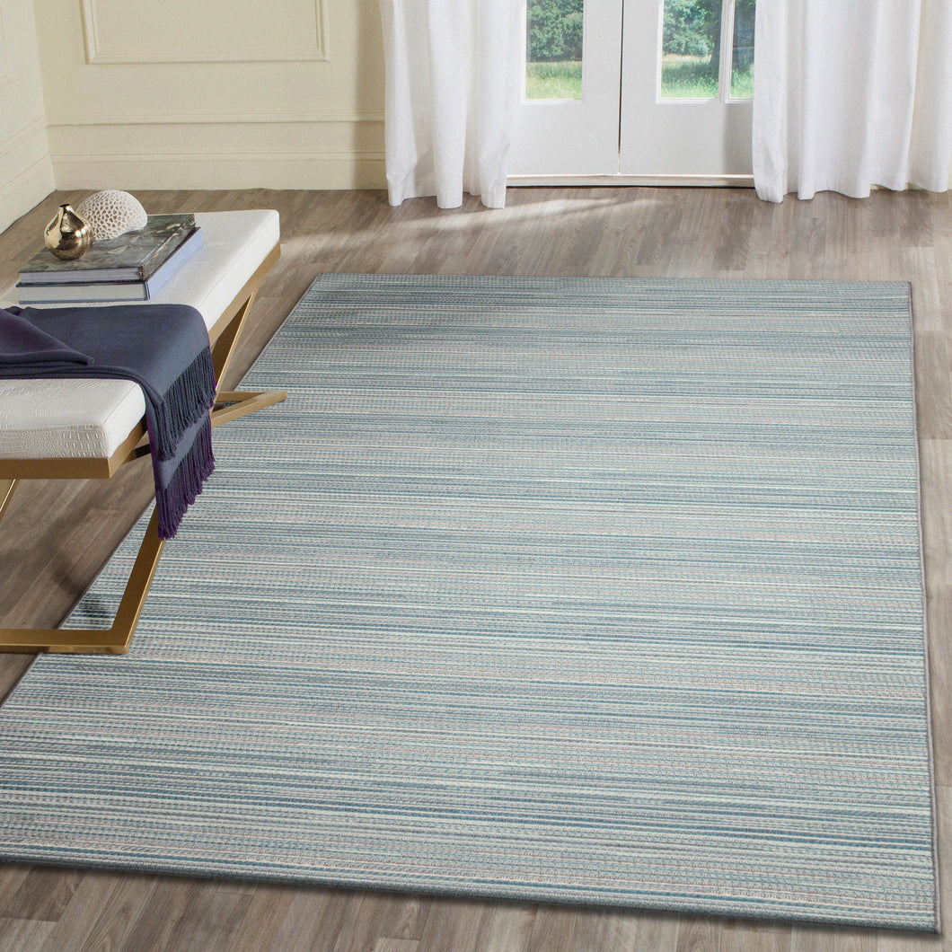 Liora Manne Miranda Tweed Stripe Indoor Outdoor Area Rug Aqua