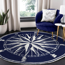 Load image into Gallery viewer, Liora Manne Frontporch Compass Indoor Outdoor Area Rug Navy