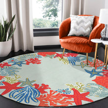Load image into Gallery viewer, Liora Manne Ravella Ocean Scene Indoor Outdoor Area Rug Aqua