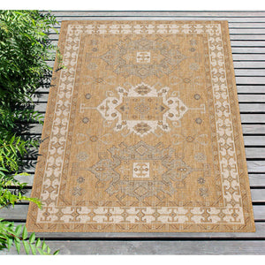Liora Manne Carmel Kilim Indoor Outdoor Rug Sand