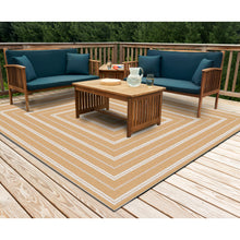 Load image into Gallery viewer, Liora Manne Sahara Multi Border Indoor Outdoor Area Rug Ivory