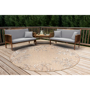 Liora Manne Carmel Bamboo Border Indoor Outdoor Area Rug Sand