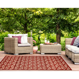 Liora Manne Carmel Tonga Tile Indoor Outdoor Area Rug Chili