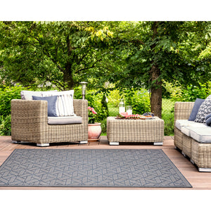 Liora Manne Carmel Pyramid Indoor Outdoor Area Rug Navy